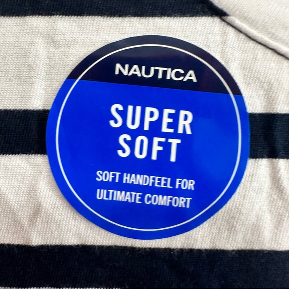 Nautica Womens Round Neck Short Sleeve Cotton Navy Seas T-Shirt Large - Picture 3 of 7